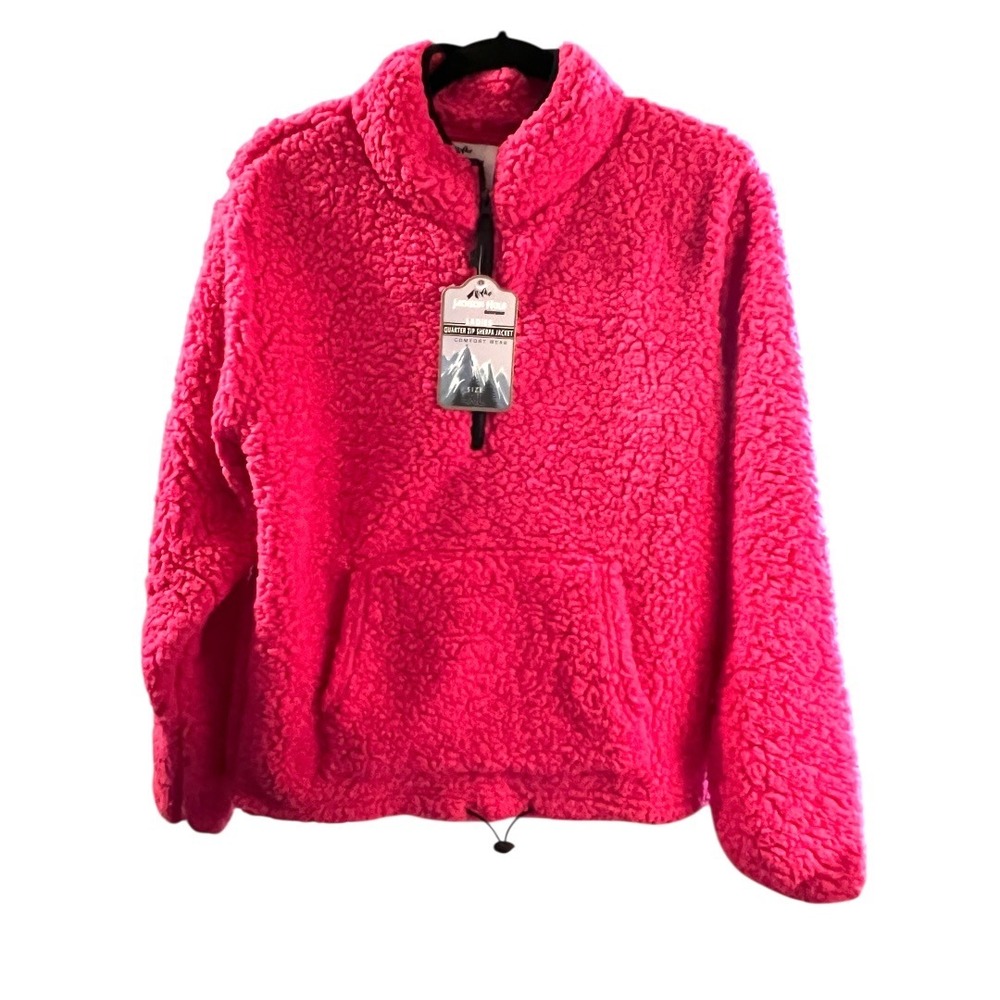 NWT - Jackson Hole Women's  Hot Pink Sherpa Quarter Zip Jacket - Size XL